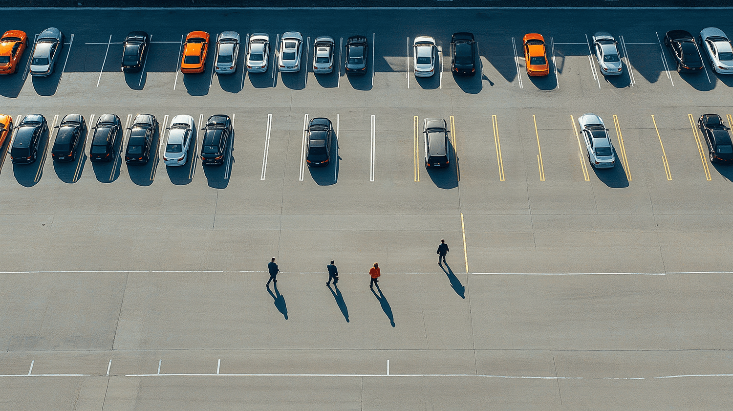 Parkeerplaats met autos