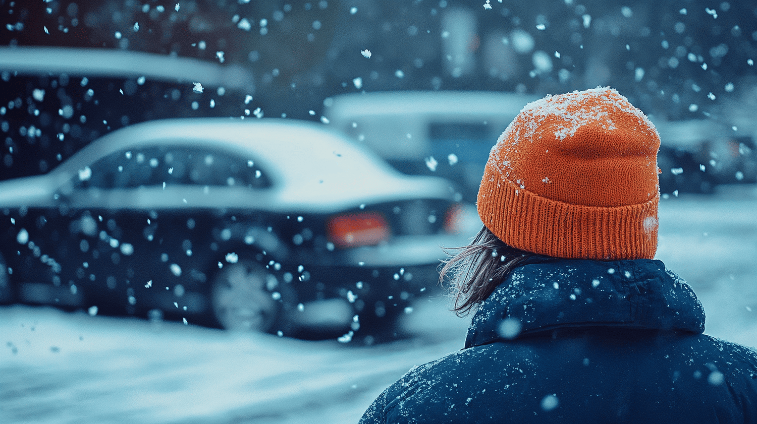 Winter auto buiten